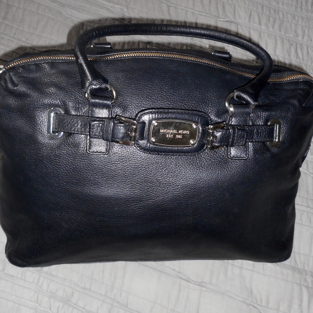 black pebbled leather Michael Kors bag